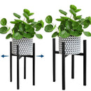 Einstellbare Höhe und erweiterbare Breite (23.37cm) Metall Pflanzenhalter mit perfektem Blumentopf Stand