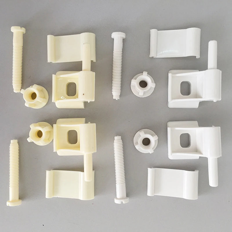 Plastic Toilet S-eat Hinge Replacement Kit White Plastic Toilet S-eat Hinge Set 4cm Width Home Improvement Bathroom Hardware