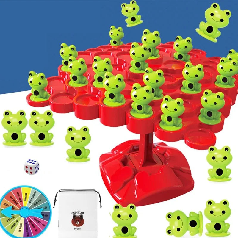 Montessori Math Toy Balancing Board Puzzle For Children Frog Balance Tree Educational Parent-child Interaction Tabletop Game Toy