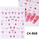 3D Bunny Nail Art Sticker Decals Decorations Easter Egg Design Cute Cartoon Rabbit Flower Nail Stickers Sliders for Manicure