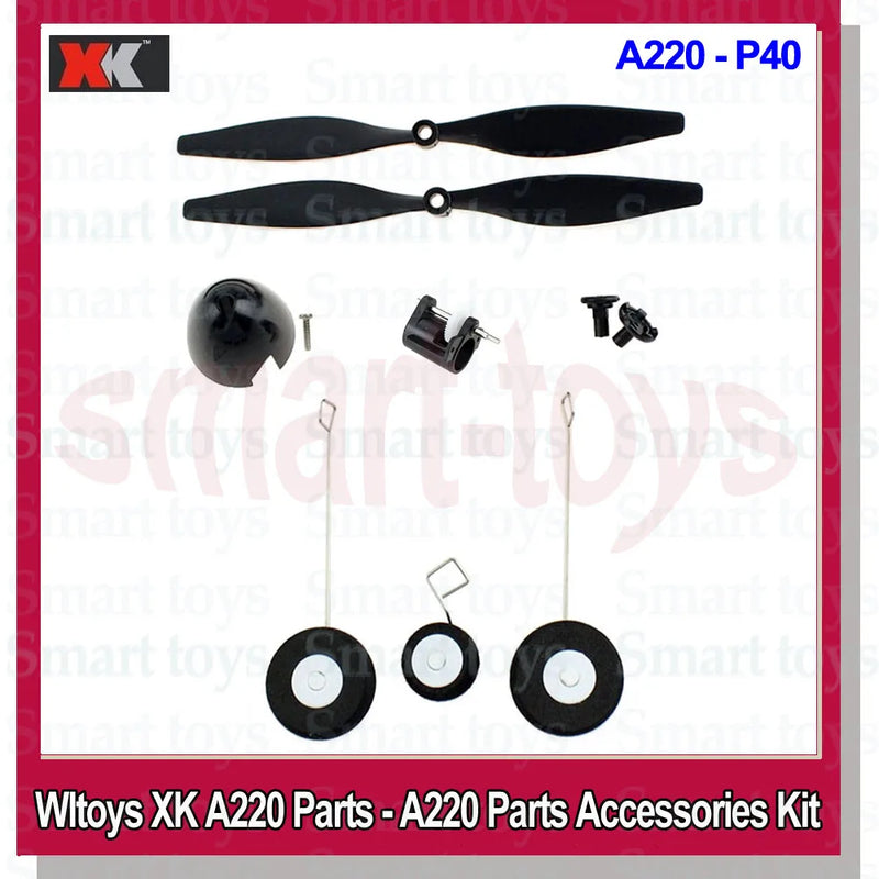 Wltoys XK A220 Receiver Servo Motor Fairing Cover Shell Blade Reduction Gear screws pull rod Propeller WL P40 RC Airplanes Parts