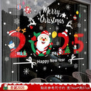2025 New year Merry Christmas wall Window Stickers Elk Santa Claus Window Clings Decal Christmas Decoration For Home Navidad