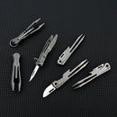 Titanium Alloy Tweezers With Knife D2 Steel Blade Outdoor EDC Portable Tool Flat Head Eyebrow Clip Repair Fixture Unpacking Tool