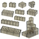 MOC Transparent Thick Building Blocks 1x1 1x2 2x2 2x4 Dots Clear Brick Figures Educational Creative Toy for Kid Compatible Brand