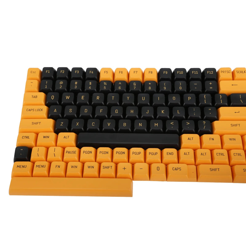 149 Key PBT Double-shot Black Yellow CSA Profile Keycaps DIY English Key Cap for MX Switches Mechanical Gaming Keyboard