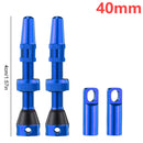 1 Pair Bicycle Valve CNC Aluminum 40/44mm Road Bike Tubeless Tire Valve Value Core Remover Tool with Caps for Road Tubeless Tire