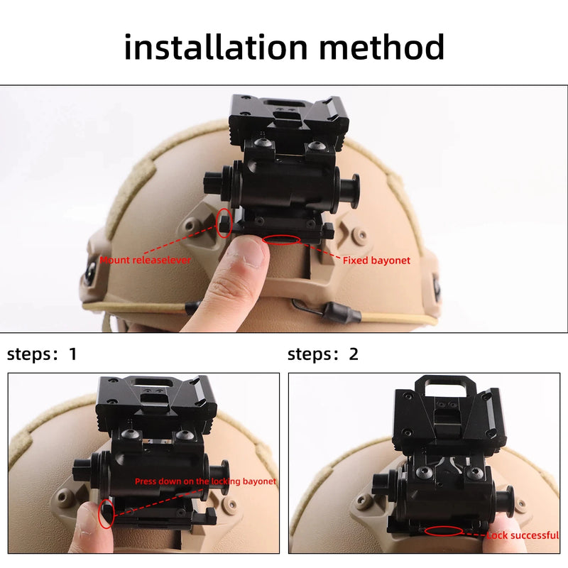 BOOIU Tactical Helmet Night Vision Mount for L4G24 PVS15/18 Metal Goggles Mount NVG Helmet Mount Tactical Helmet Accessories