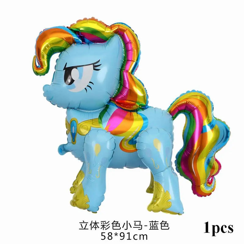 New 100*97CM Pink Horse Pony Unicorn Balloon Happy Birthday Unicorn Party Helium Balloons Kid Animal Toy Globo Party Decoration