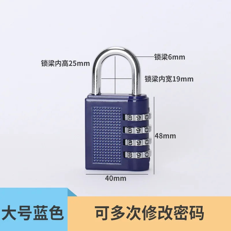 Heavy Duty 4 Dial Digit Combination Lock Weatherproof Security Padlock Outdoor Gym Trunk Safely Code Lock Black 80*43*14mm