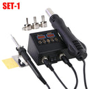 8898 Heat Gun, Electric Soldering Iron with Dual Digital Display, 2-in-1 Soldering Station, Soldering Maintenance Tool, EU Plug-