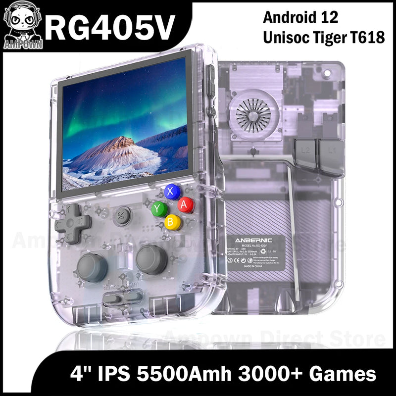 Anbernic RG405V RG 405V 4'' Touch Screen Android 12 Retro Video Game Console Unisoc Tiger 128G 256G 3000+ Games 5500mAh Battery