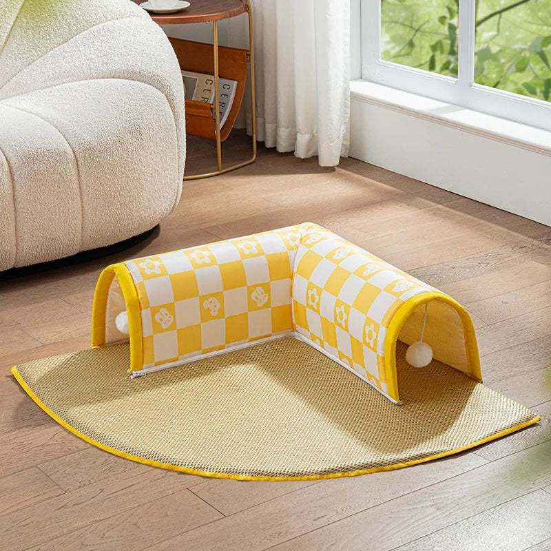 Tunnel Cat Nest Winter Warm Removable Washable Bed Cat Shelter Closed House Autumn and Winter Mat Pet Supplies Accessories