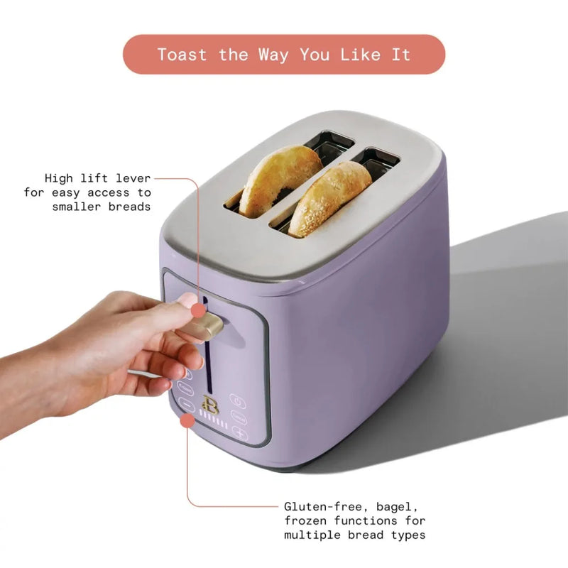 2023 New Beautiful 2 Slice Touchscreen Toaster, Lavender by Drew Barrymore