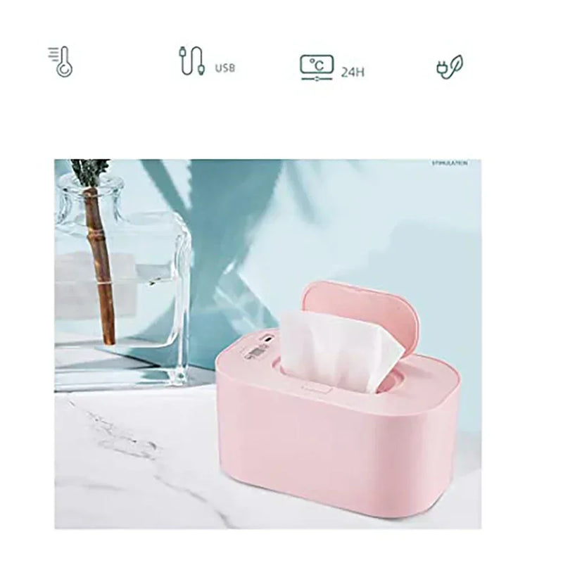 Smart Baby Wipe Warmer Wipes Dispenser Heater Temperature Adjustable Wet Towel Napkin Heating Box Home/car Use Wipe Warmer Case