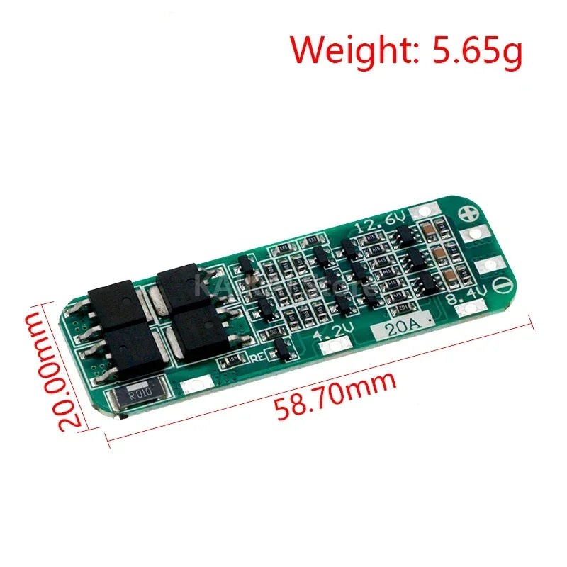 3S 20A Li-ion Lithium Battery 18650 Charger PCB BMS Protection Board For Drill Motor 12.6V Lipo Cell Module 64x20x3.4mm