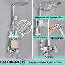 Black/Chrome Brass Shower Faucet Bathroom Shower Mixer Crane Rainfall Shower Set  For Bathroom