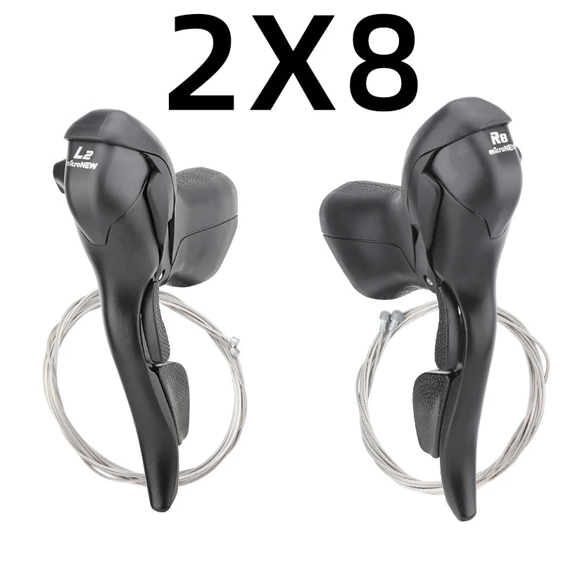 microNEW Road Bike Bicycle Shifter 2*10 Speed For 22.2-23.8mm Handlebar 7/8/9 Speed Dual Control Levers