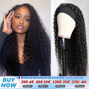 Kinky Curly Headband Wigs 100% Brazilian Human Hair Wigs Long Curly Hair For Women Full Machine Made Human Hair Wig 180% Density