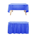 Disposable Table Skirts with Tablecloth Ruffled Plastic Table Skirt for Wedding Party Birthday Business Events Baby Shower White