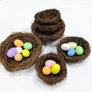 10/12/15cm Easter Rattan Artificial Bird Nest Brown Handmade DIY Egg Nest Crafts For Home Garden Happy Easter Party Decoration