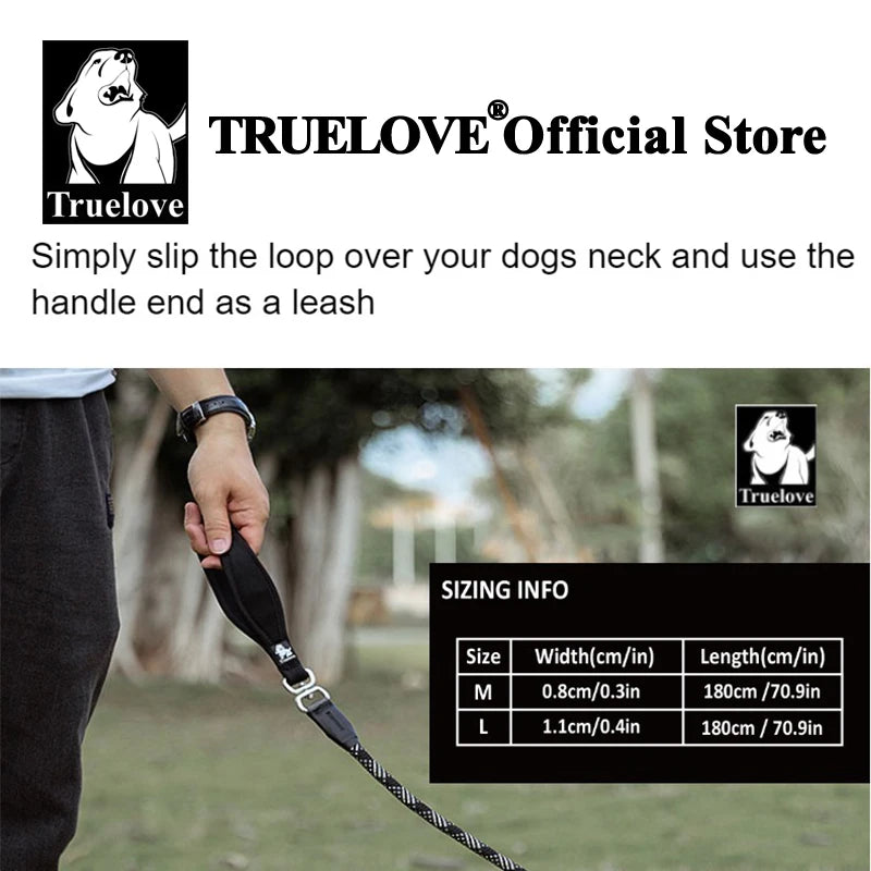Truelove Pet Training Leash and Collar Durable Slip Lead Dog Leash Heavy Duty Comfortable Strong Rope Leash No Pull Pet TLL2575