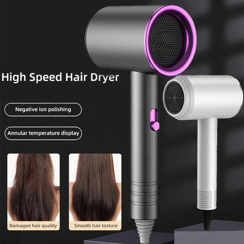 High-Speed Hot Cold Wind Hair Dryer High-Power Negative Ion Ultra Silent Professional Hair Dryer For Home Blue Light Hair Salons