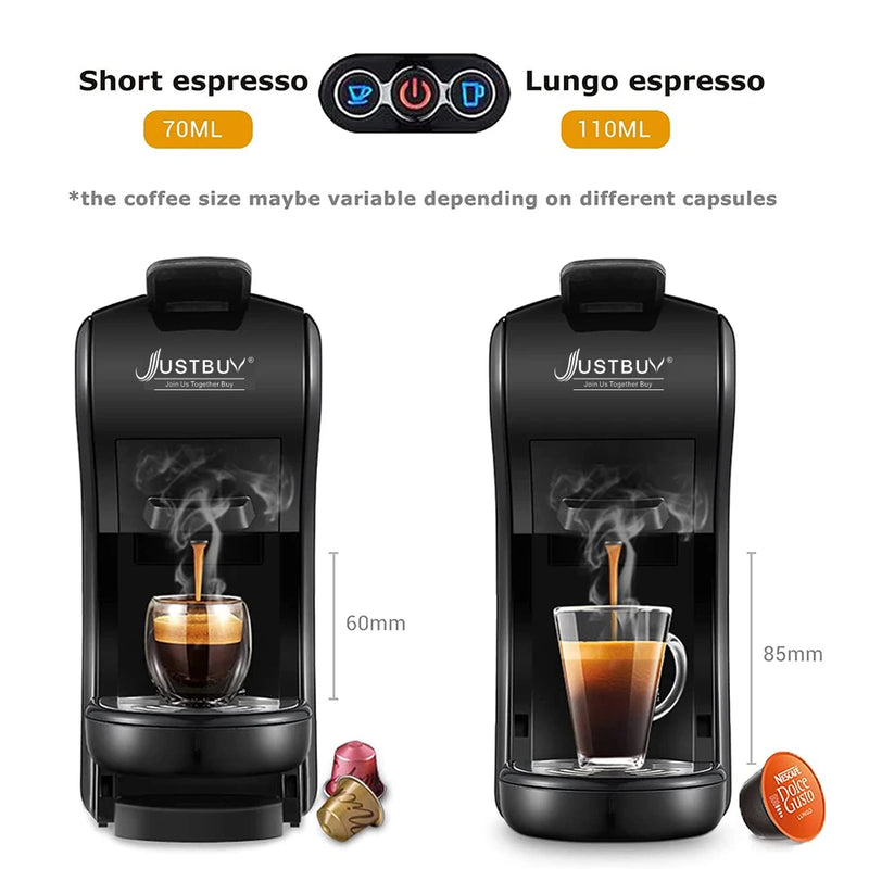 Euro Espresso Capsule Coffee Machine Make 1600W 19 Bar 3in1 Multiple Cafetera  Pod Coffee Maker Dolce Milk&Nxpresso &Powder