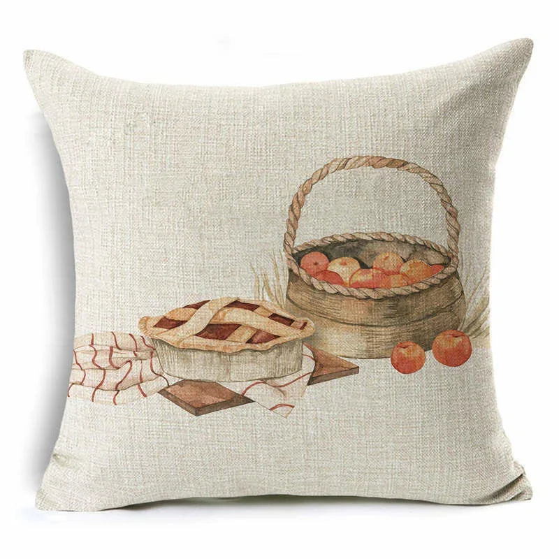 Thanksgiving Pumpkin Plant Pillowcases Linen Decor Throw Cushion Cover For Car Sofa Pillowcase Outdoor Garden Home Decoration