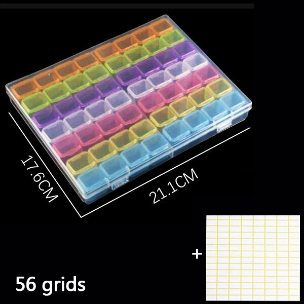 HUACAN 5D Diamond Embroidery Box Accessories 56 Grids Home Storage DIY Diamond Painting Tool New Arrival