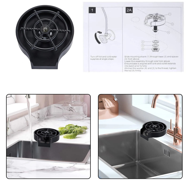 Cup Washer Kitchen Home Bar Sink Faucet Useful Items Cleaning Products Automatic High Pressure Glass Washer Rinser Accessories