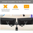 Double Twin Arm Desk Mount Bracket LCD Computer Monitor Stand 13”-27” Screen TV