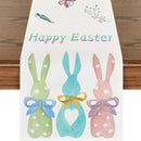 2024 Easter Rabbit Table Runner Linen Bunny Dining Table Cloth Placemat Spring Holiday Happy Easter Decoration For Home Kitchen