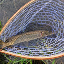 Landing Fish Net Fishing Hand Nets with Clear Rubber Mesh Netting Wooden Handle Fly Fishing Equipment for Catch and Release