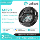 Lefant M320 cordless Robot Vacuum Cleaner and mop, 6000Pa ,210 Mins Runtime,Self-Charging,Ideal for Hard Floor, Pet Hair,Carpet