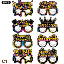 2026 New Year Paper Glasses 6/12pcs Festive New Year's Eve Party Glasses Fun Photo Props Party Eve Decoration Universal Size