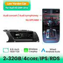 AI Voice Wireless Carplay Car Radio Player For Audi A5 2009-2016 Android 14 WIFI 4G SIM BT 8GB 128GB GPS Navi Touch Stereo IPS