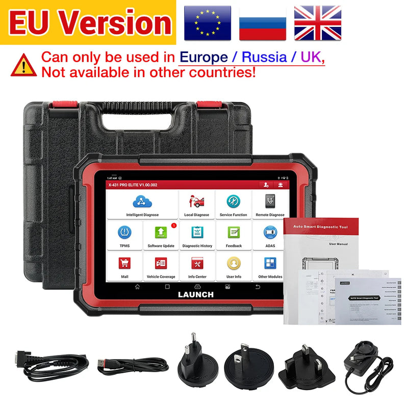 LAUNCH X431 PRO ELITE OBD2 Scanner Full Systems Car Diagnostic Tool 32 Reset CANFD DOIP ECU CODING Active Test FCA SGW VAG
