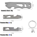 8 IN 1 MINI TC4 Titanium Alloy Crowbar Bottle Opener Graduated scale Hexagon Wrench EDC Outdoor Tools Multifunction Camping Gear