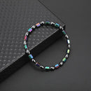 2024 Trendy Weight Loss Magnetic Hematite Round Beads Stretch Anklet Anti-Fatigue Health Care Energy Slimming Anklet Jewelry