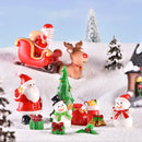 Christmas Figurines Miniatures Santa Claus Snowman Elk Ornaments for Home Merry Christmas Decoration Party Resin Craft New Year