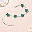 Stainless Steel Flower Four-leaf Clover Women's Bracelet Necklace Earrings Jewelry Gift