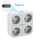 TESSAN Multiple Wall Socket Power Strip with 4 AC Outlets & 3 USB Ports 7 in 1 Adapter Overload Protection for Home Office