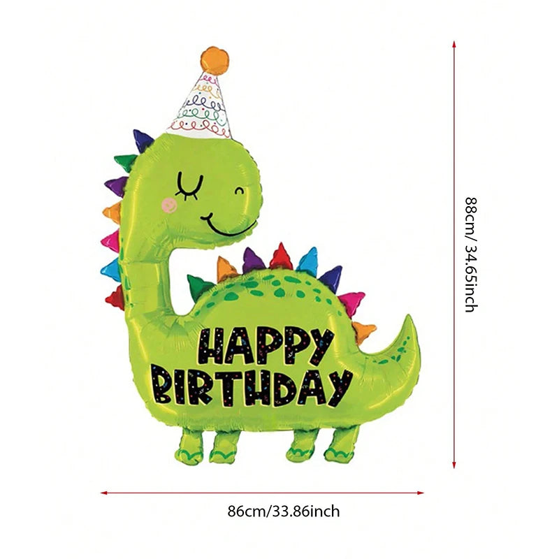 Fashion Green Birthday Dinosaur Aluminum Film Balloon Set For Children's Party Decoration Dinosaur Style Balloon