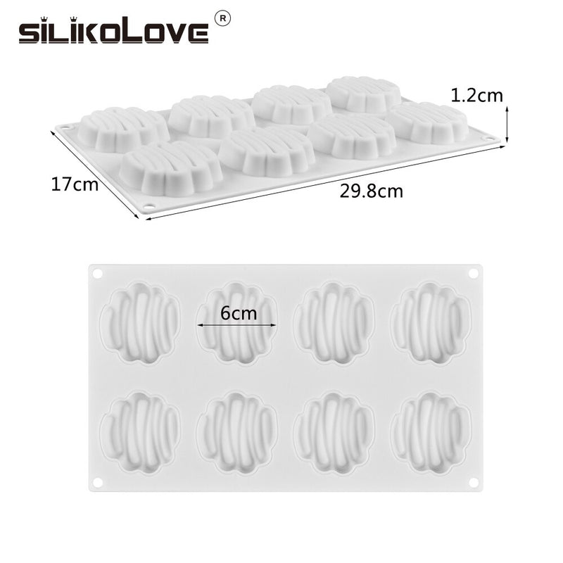 SILIKOLOVE 8 Cavity 3D Silicone Cake Mold Baking Tools DIY Mousse Dessert Bakeware Cooking Decorating Tools Moulds