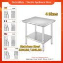 SucceBuy Kitchen Work Bench Commercial Catering Table Worktable with Undershelf Stainless Steel 330LBS 286LBS Restaurant Garage