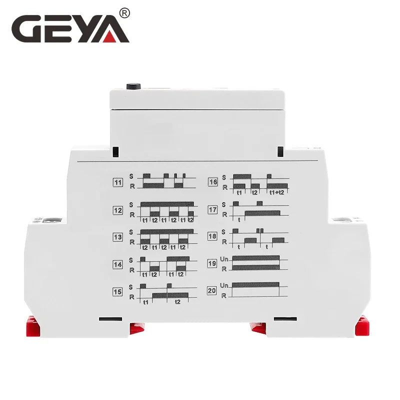 GEYA GRT8-X Digital Display Multifunction Timer Relay 16A with 20 Function Choices AC DC 12V 24V 220V 230V