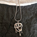 Goth Irregular Heart Cross Vortex Pendant Snake Rope Chain Necklace For Women Men Grunge Y2K 90s Punk Halloween EMO Accessories