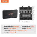 VEVOR 3/8" Drive Impact Socket Set 29Piece Shallow Socket SAE 3/8"-1" and Metric 8-22mm 6 Point CR-V Alloy Steel for Auto Repair