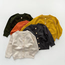 Spring And Autumn Newborn Baby Boys And Girls Solid Color Knitted Top Children's Casual All Match Baby Coat Clothes