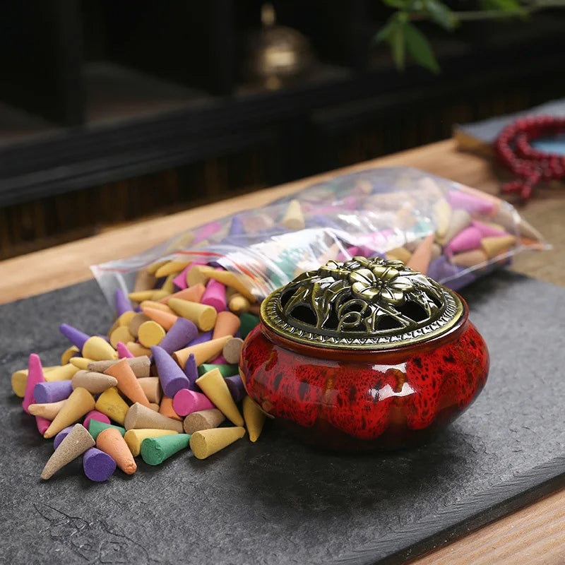 A Packet of Natural Incense Cones Fragrant Tower Torn Spices Cones Indian Choose Fragrance Top Quality Incense Pagoda Incense